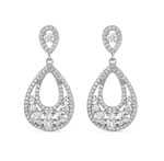 Silver Earrings With Zirconia Rhodium Plated Double Pierced Drop 37.190€ #5006299106840